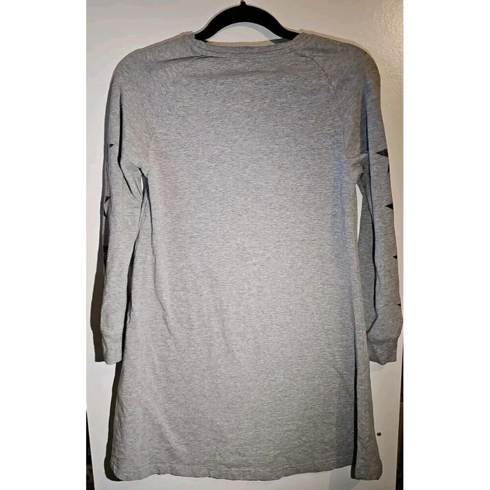 Converse Girls Size L Dark Gary Heather Long Sleeve Shirt Dress